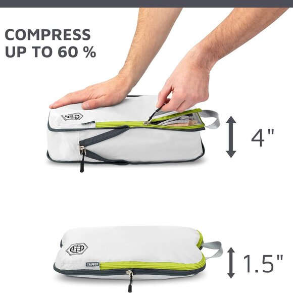 Compression Packing Cubes for Travel - Luggage and Backpack Organizer Packaging - Picture 5 of 6